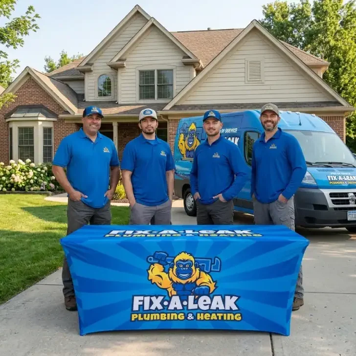 Fix-A-Leak-Plumbing-And-Heating-Team-With-Service-Van